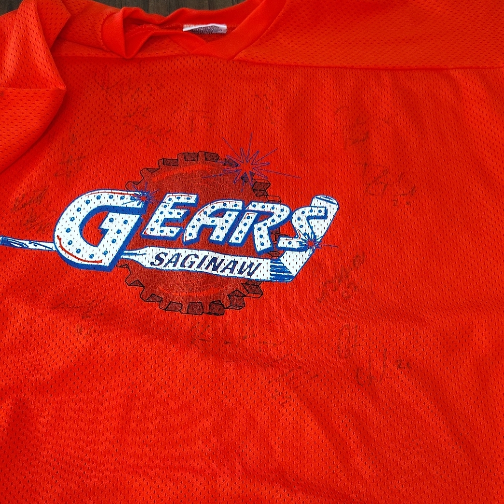 Orange Gears Saginaw Jersey Signed Autograph